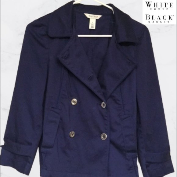 White House Black Market Jackets & Blazers - White House Black Market Mini Trench (navy)